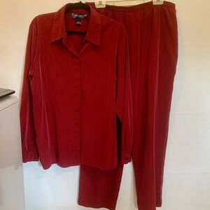 Susan Graver fashion 2pc shirt and pants set size XL
